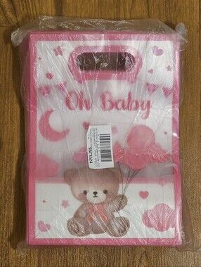 Pink 'Oh Baby' Plastic Favor Bags 24ct.